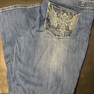 Love Nation Blue Denim with Silver Embroidery